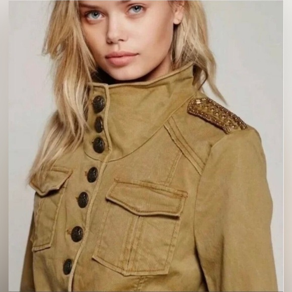 Free People Shrunken Military Jacket - Picture 2 of 11